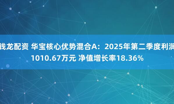钱龙配资 华宝核心优势混合A：2025年第二季度利润1010.67万元 净值增长率18.36%